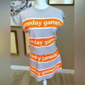 New! QUEEN OF SPARKLES Orange & Gray Game Day Attire